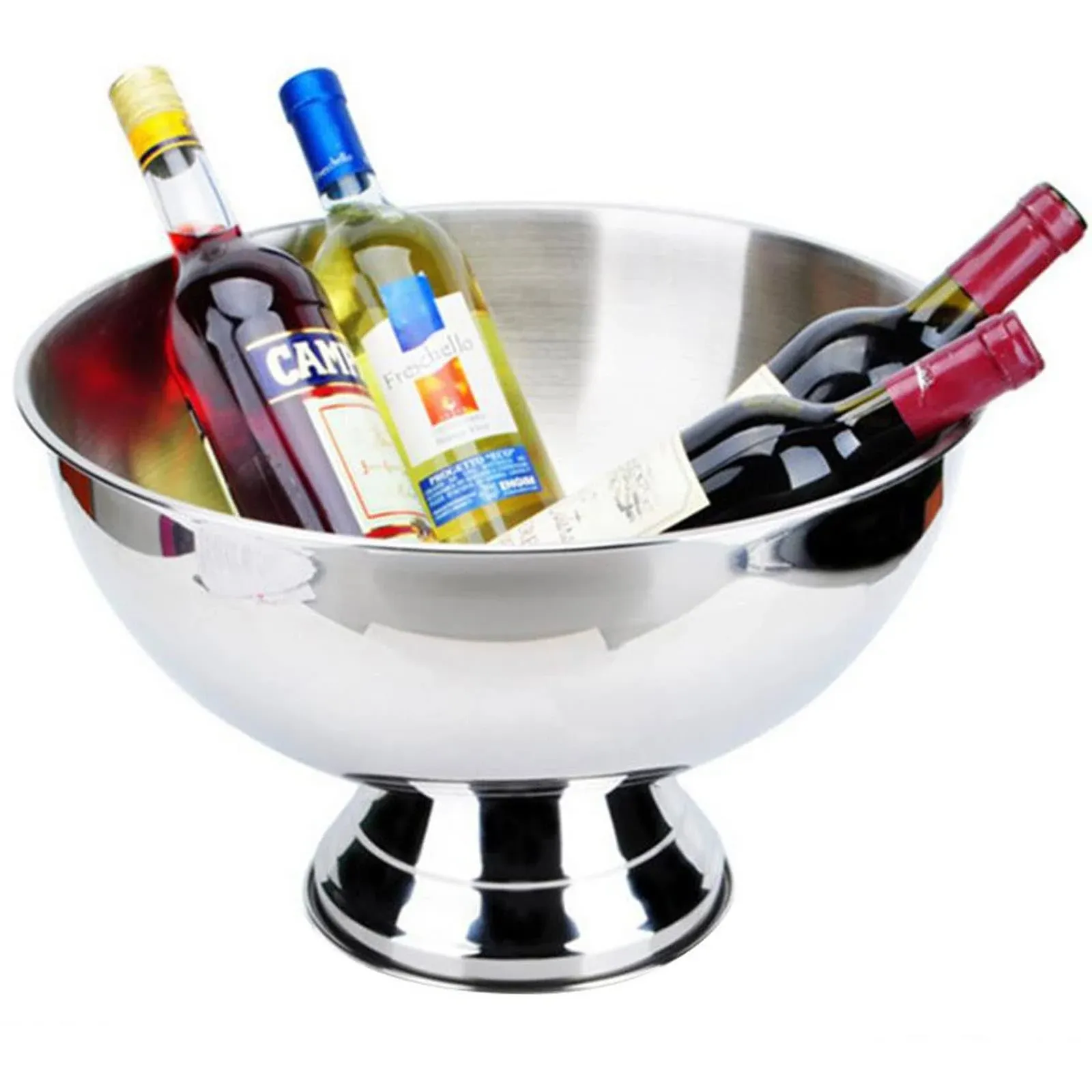 Stainless Steel Champagne Bowl Ice Bucket Bar Ice Bucket Large Size Ice Bowl Met