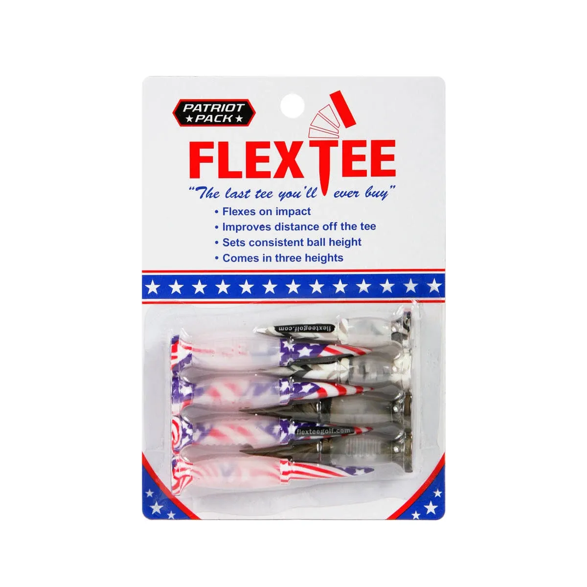 FlexTee Flexible Golf Tees (8 Pack) Patriot Pack