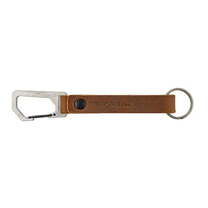 Trayvax Keyton Clip Carabiner Keychain Stainless-Steel, Light Brown