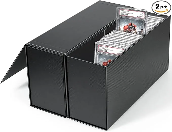 PSA Graded Card Storage Box, PSA Graded Card Storage Holder Container Trading cards Boxes - 2 Pack