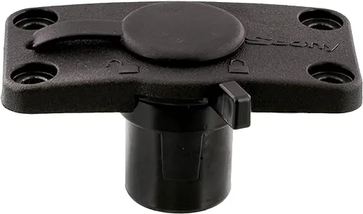 Scotty Flush Deck Mount Locking Black w/ Rain Cap