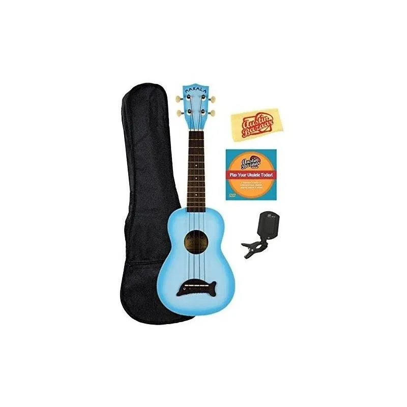 Kala MK-SD Makala Dolphin Soprano Ukulele - Light Blue Burst w/ Gig Bag