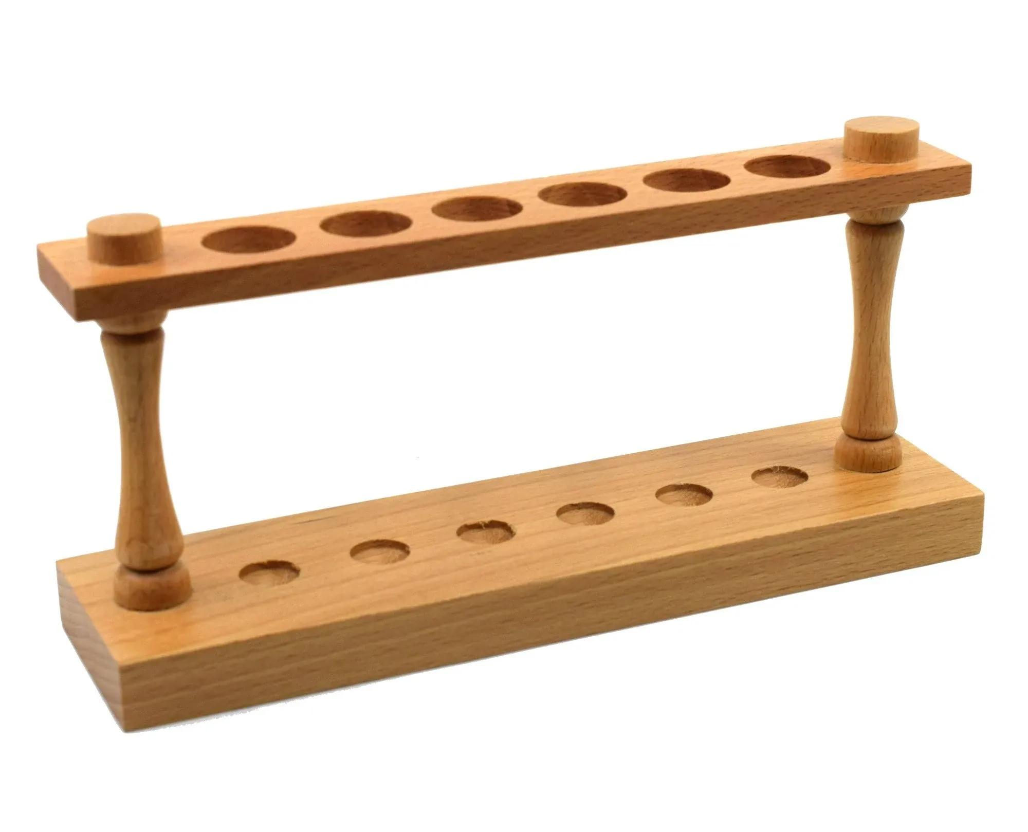 Eisco Labs Premium Wooden Test Tube Rack, 6 22mm Holes, 9.5" Long