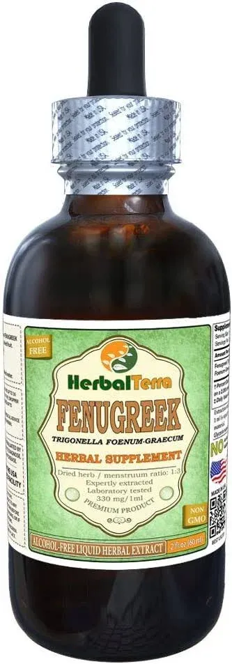 Fenugreek Glycerite Organic Dried Fruits Alcohol-Free Liquid Extract