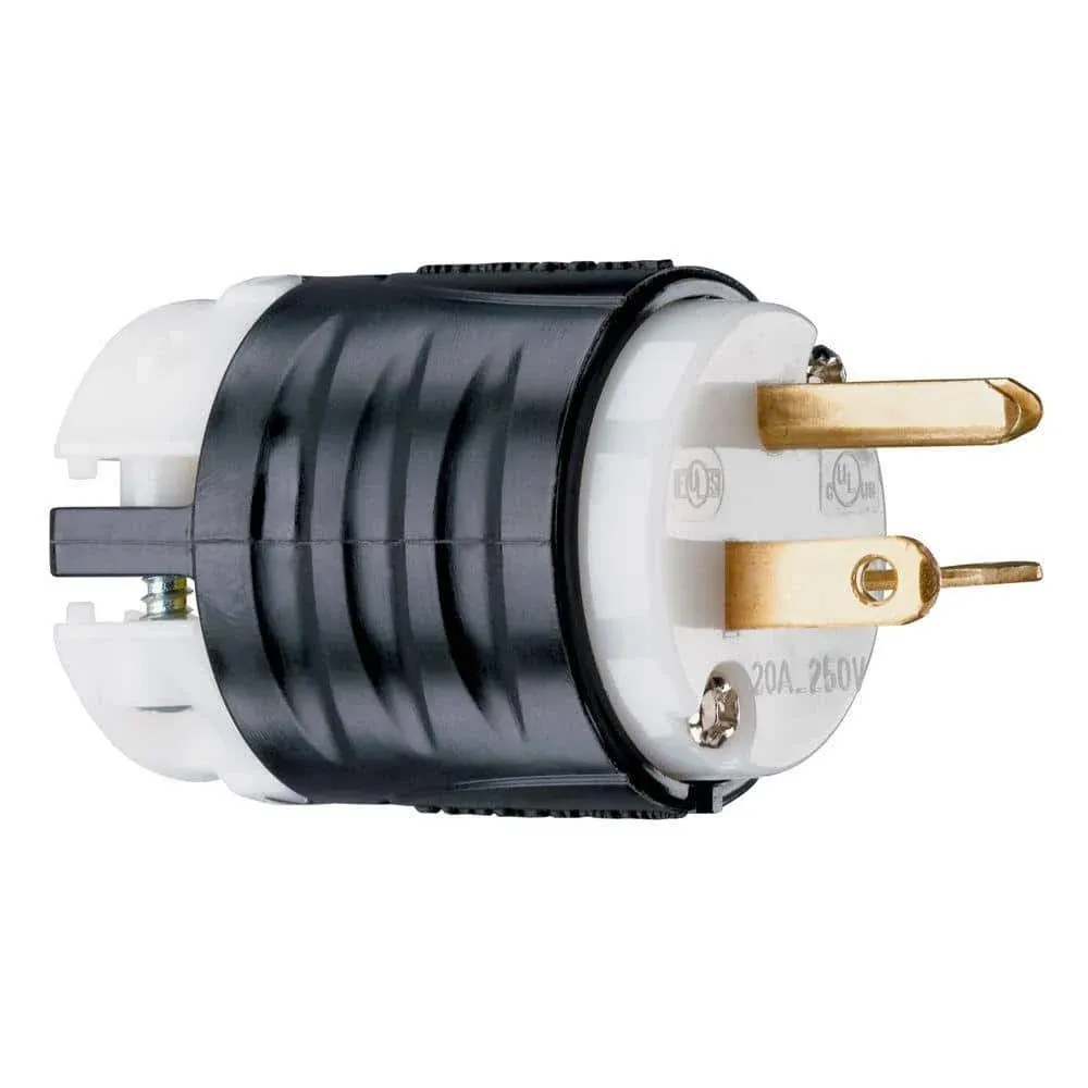 20A BLKWHT Straig Plug