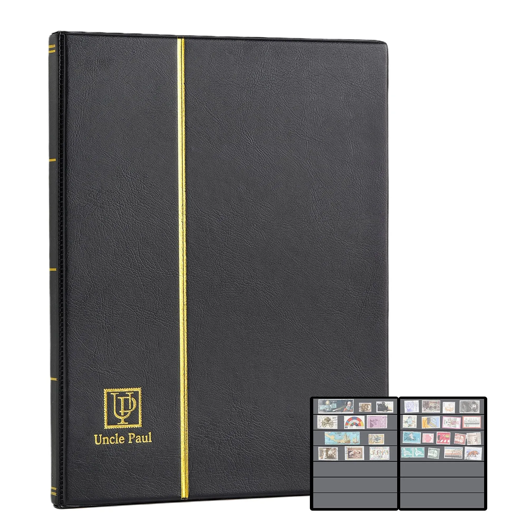 Stamp Albums 140 Pockets - Stockbooks with 35X197Mm Sleeves, 10 Double Sided Bl