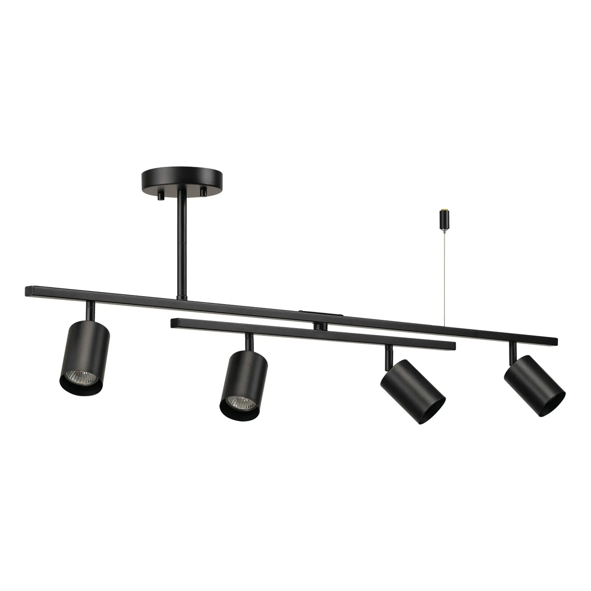 Globe Electric 57500 4-Light Track Lighting Matte Black Center Swivel Bar