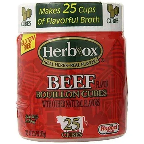 Herbox Bouillon Cubes Beef 25 cubes, 3.2500-ounces (Pack of6)