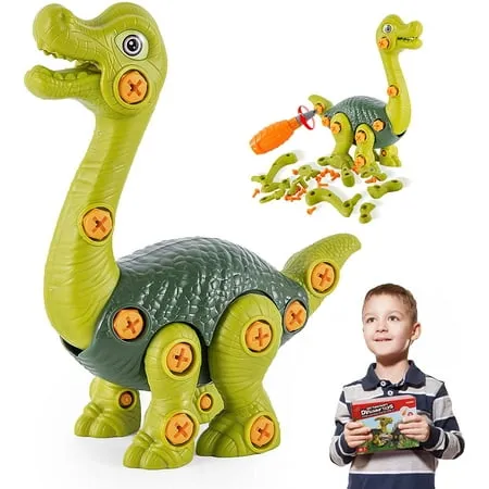 Take Apart Dinosaur Toys for 3 4 5 6 7 Year Old Boys Girls with Drill STEM Building Toys Gifts for Kids Brachiosaurus