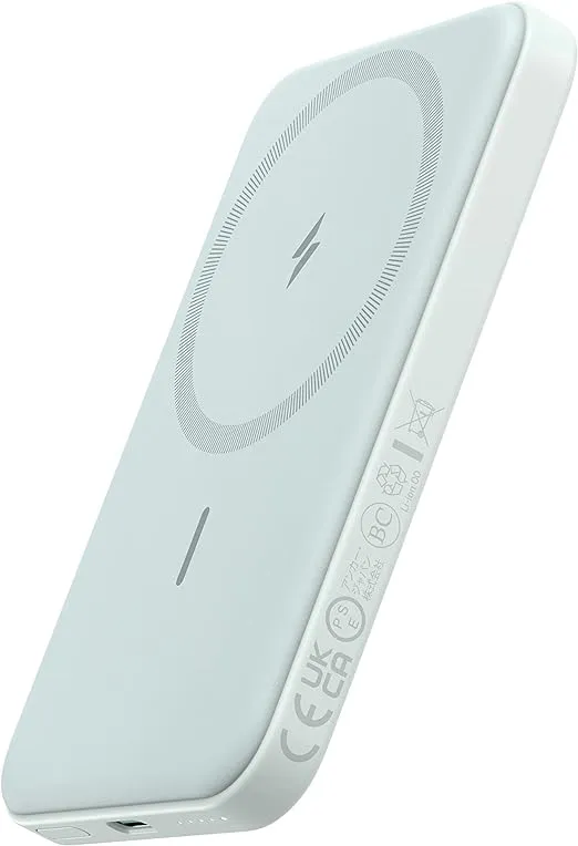Anker 621 Magnetic Portable Charger (MagGo), 5,000mAh Wireless Power Bank with USB-C Cable, Magsafe-Compatible Battery Pack for iPhone 16 /15/14/13/12 Series