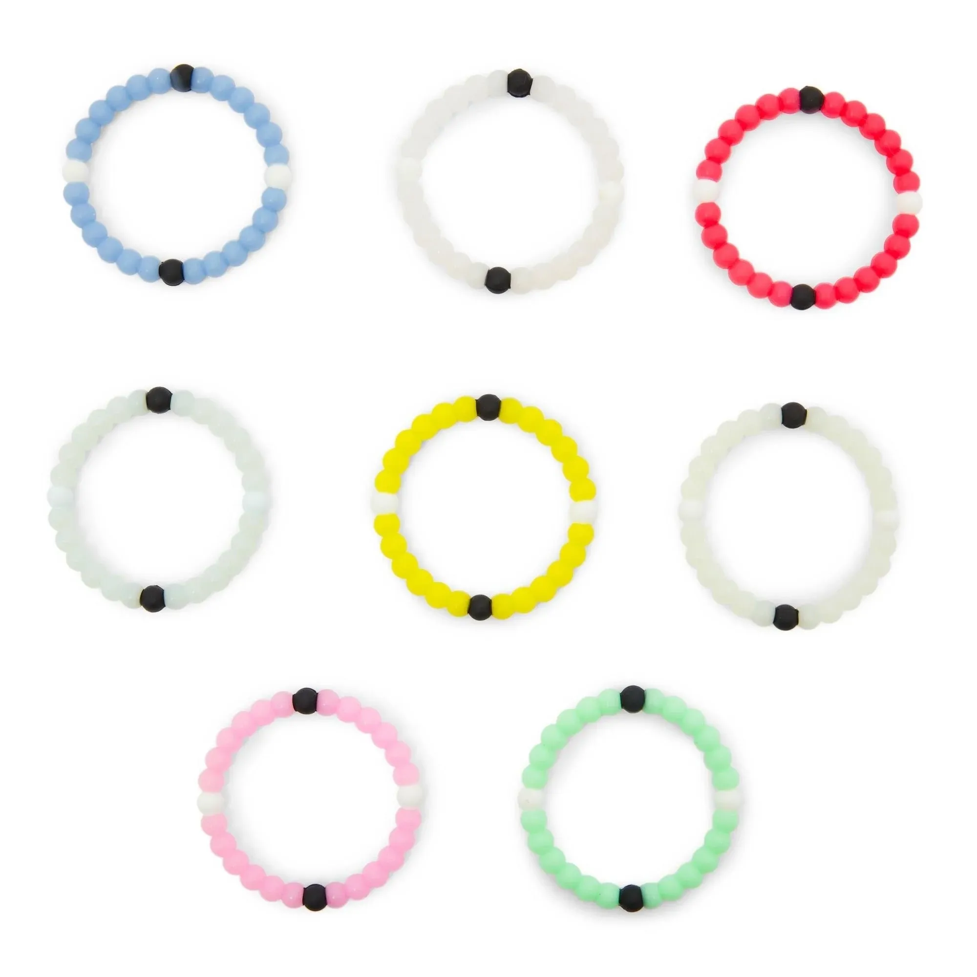 Zodaca 8 Pack Silicone Beaded Bracelets - Color Changing Cute Bracelets Jewelry Set for Kids, Teen Girls, Women (2.6x0.3 in)