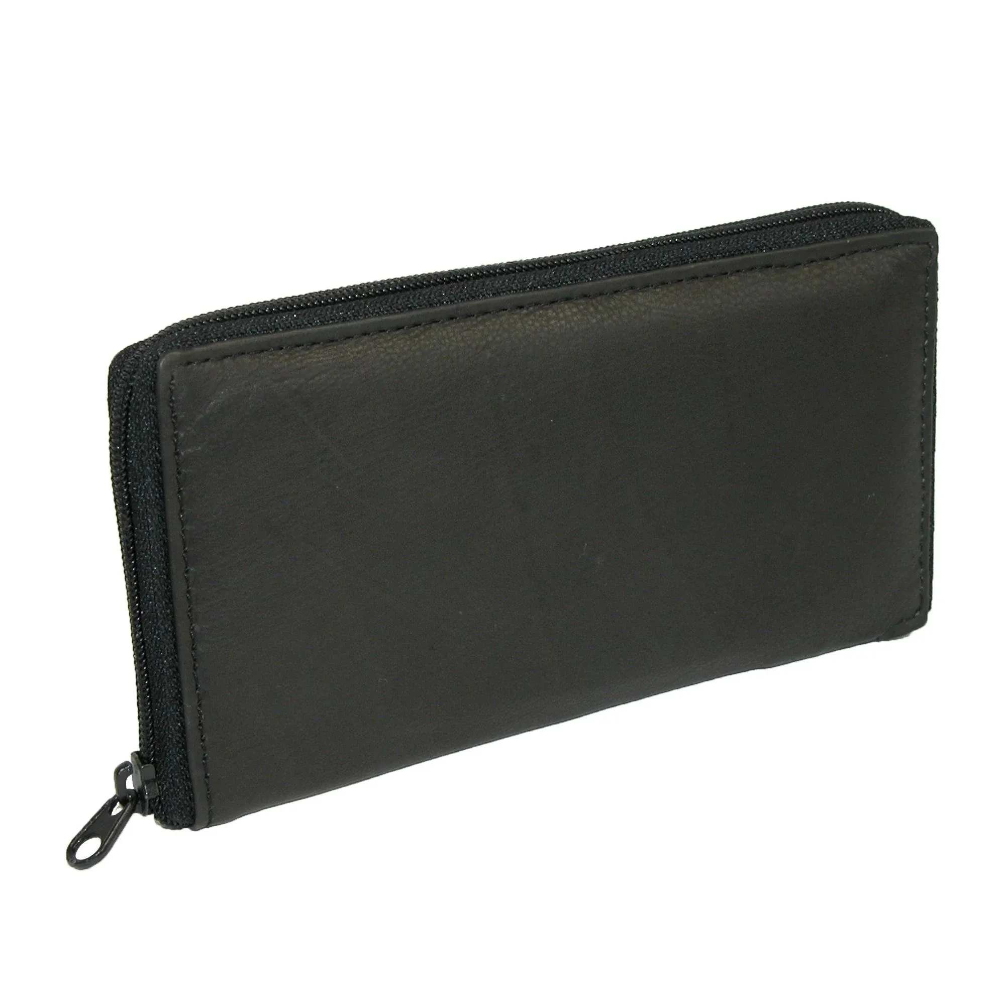 Paul & Taylor Leather Deluxe Zip Around Checkbook Cover Wallet