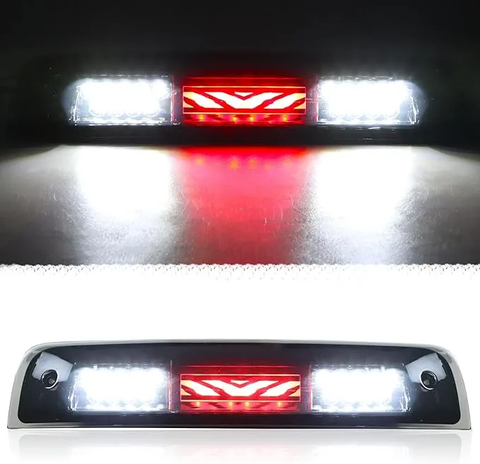 DNA Motoring 3BL-DRAM09-LED-BK-SM For 2009 to 2017 Dodge RAM Truck 1500 2500 3500 Dual Row LED 3rd Third Tail Brake Light w/Cargo Lamp Smoked Lens 10 11 12 13 14 15 16