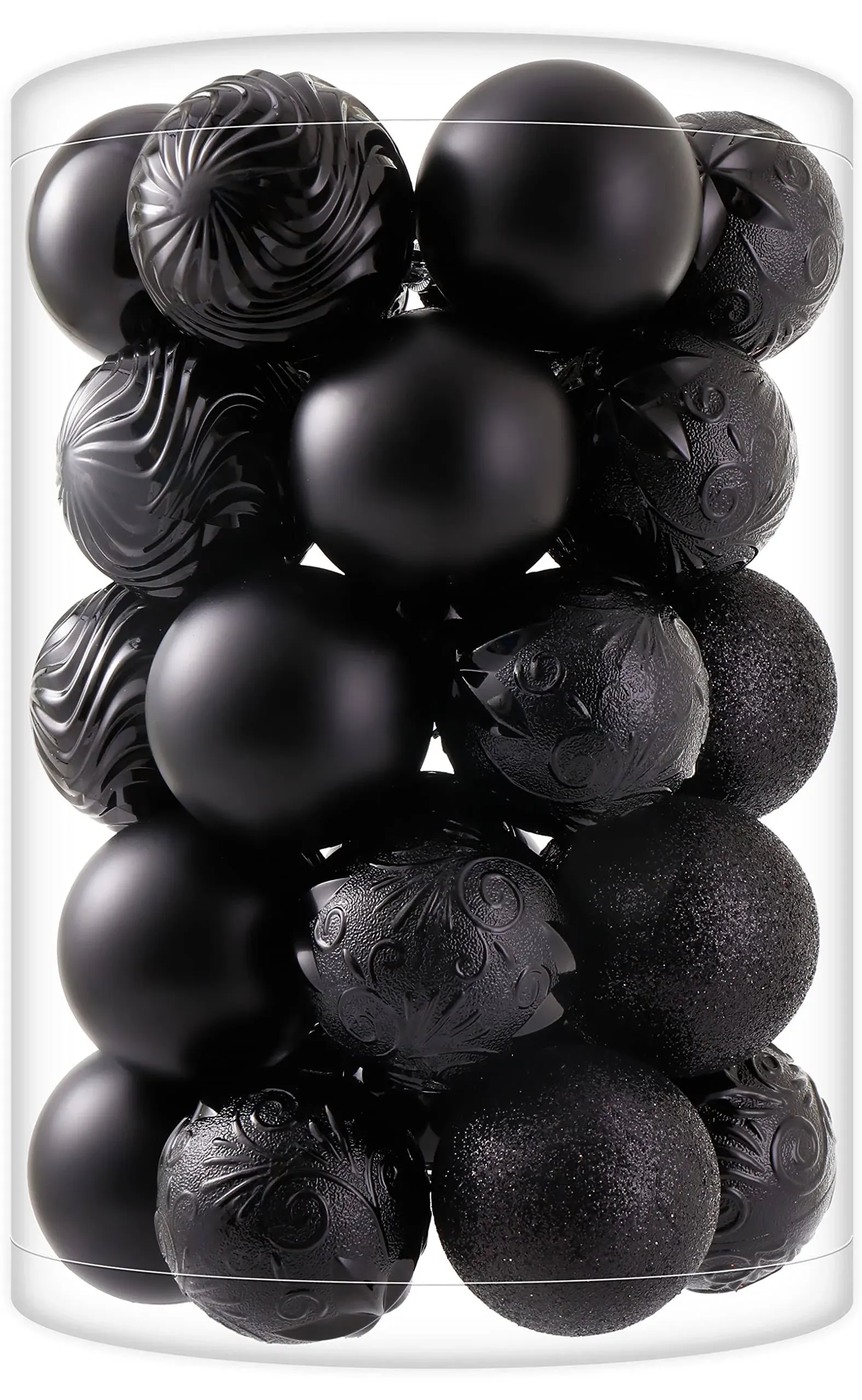 Christmas Ball Ornaments 34ct Black Set in Medium Size (2.36&#034;/ 60mm)