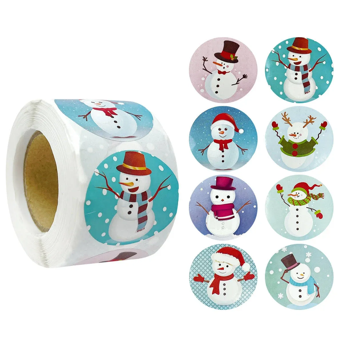 Wrapables Christmas Stickers Label Roll, Holiday Stickers (500pcs), Snowmen