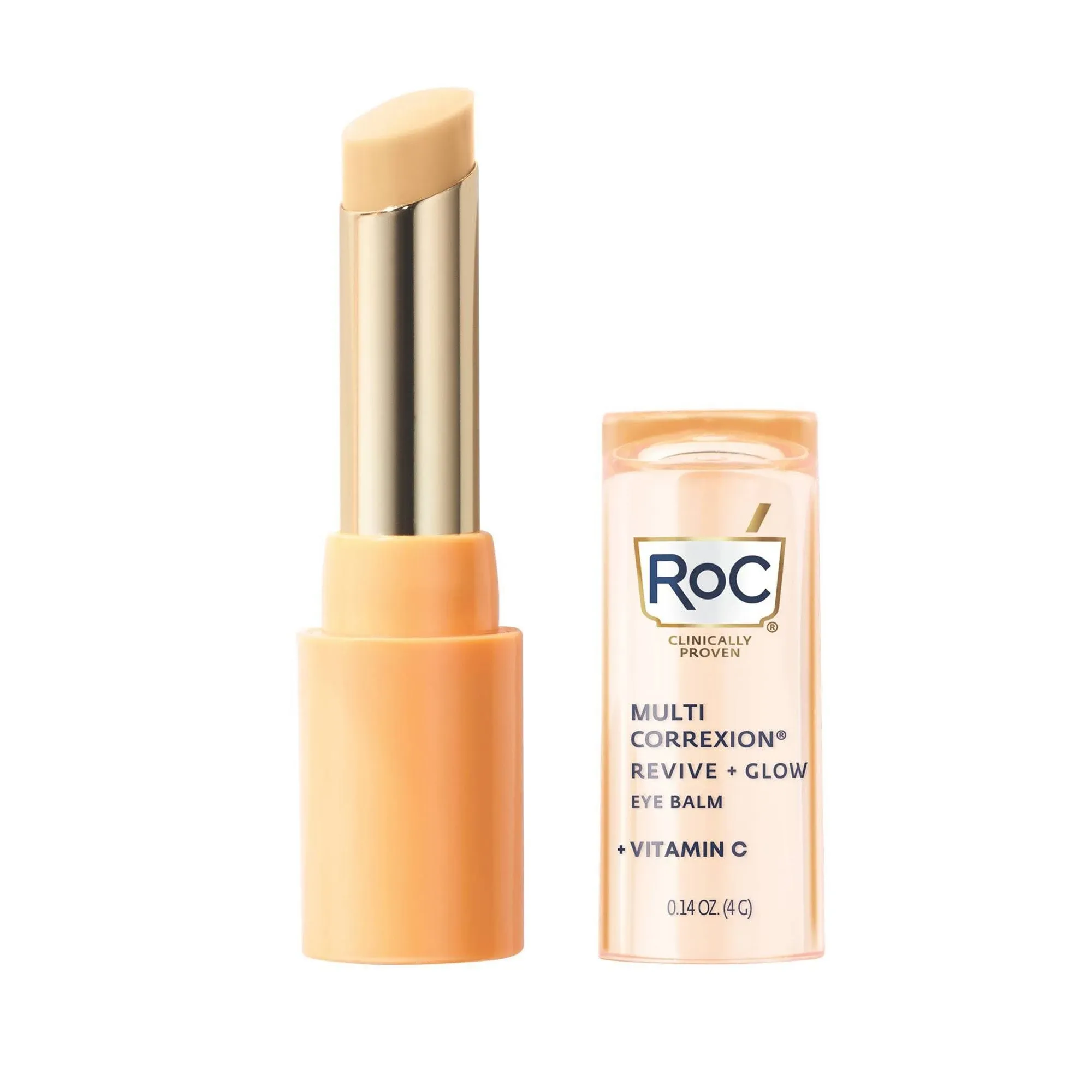 RoC Multi Correxion Revive + Glow Vitamin C Eye Balm (0.14 oz) with Retinol Eye Cream Packette