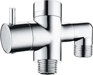 Bright Showers Brass Shower Arm Diverter Valve Chrome Finish 3 Way Fixed Spray