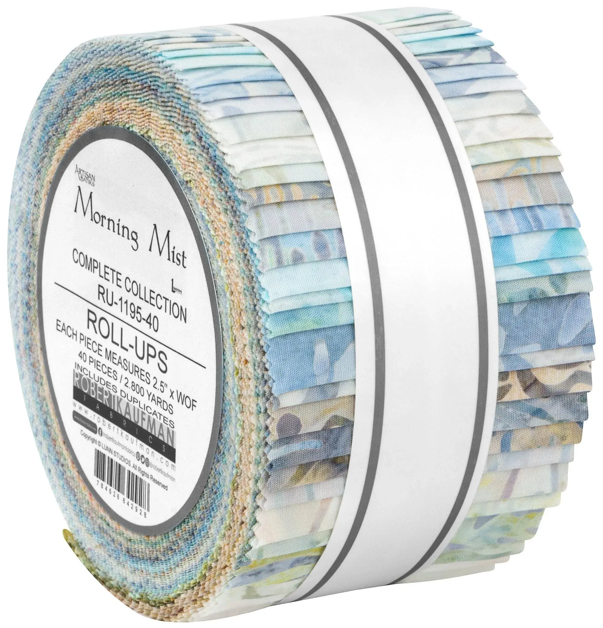 Robert Kaufman Fabrics Morning Mist Artisan Batiks Roll Up Fabric Strips