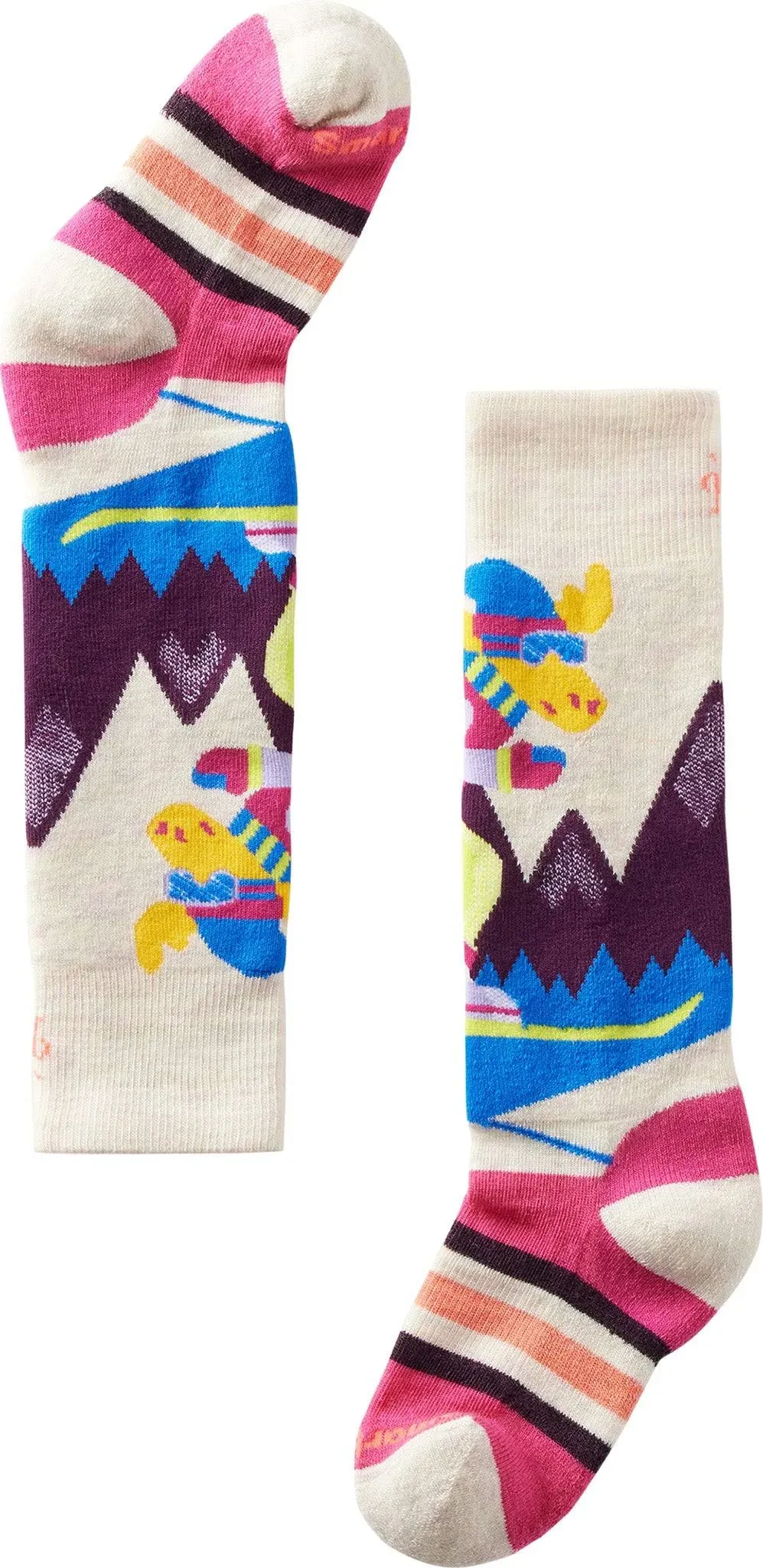 Smartwool Kids' Wintersport Full Cushion Merino Wool Over the Calf Mountain Moose Pattern Socks