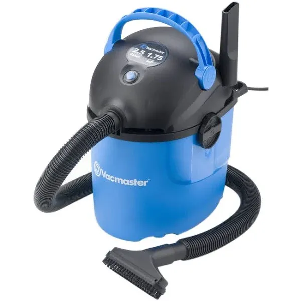 Vacmaster, VP205, 2.5 Gallon 2 Peak HP Portable Wet/Dry Shop Vacuum, Blue