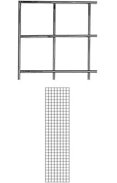 SSWBasics Chrome Finish Grid Wall Panels - 3" on Center, Black, 2x8 Wire Grid Board and Panel - Durable Wire Grid Panel for Retail and Home Displays