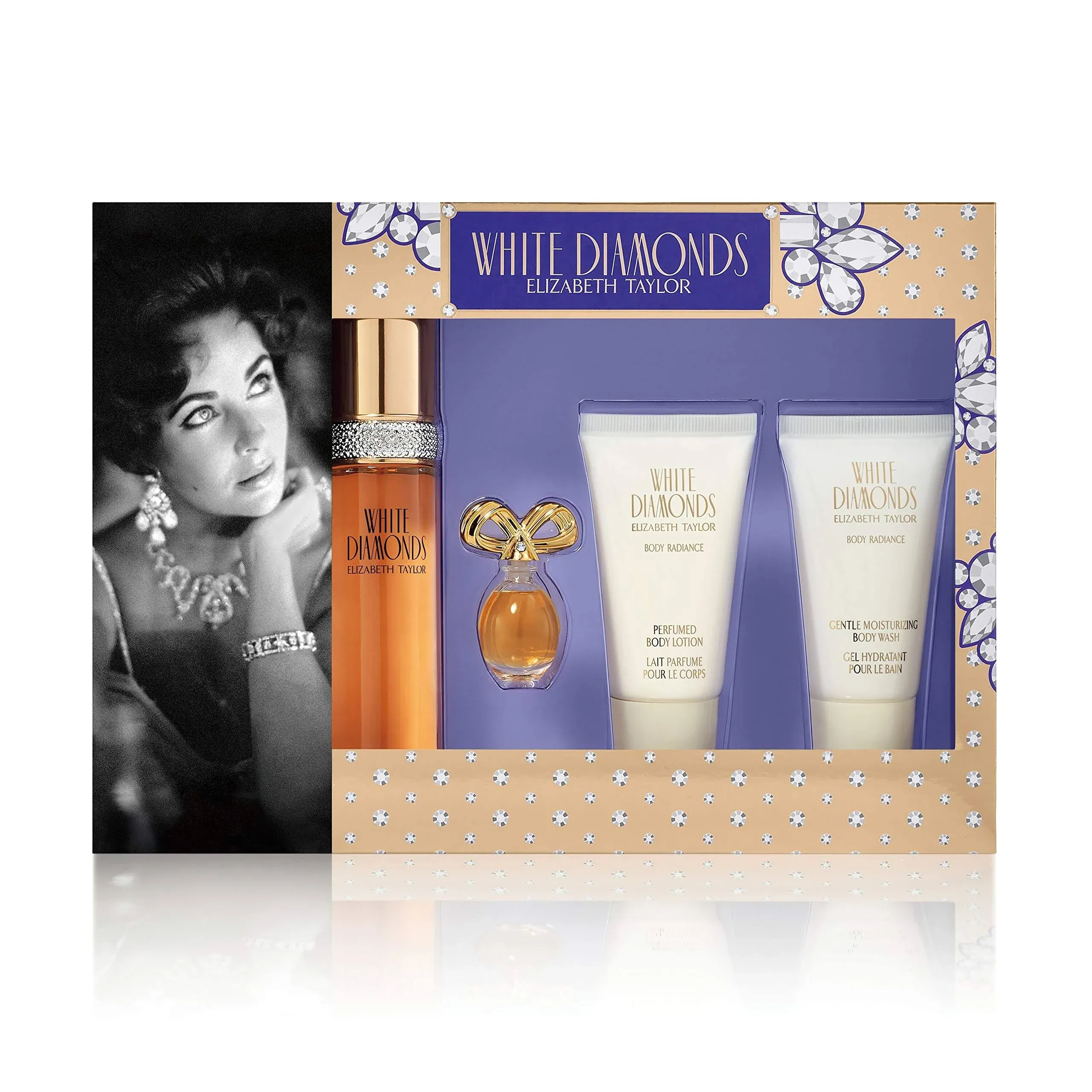 White Diamonds by Elizabeth Taylor 4 Piece Gift Set - 1.7 Ozeau de Toilette