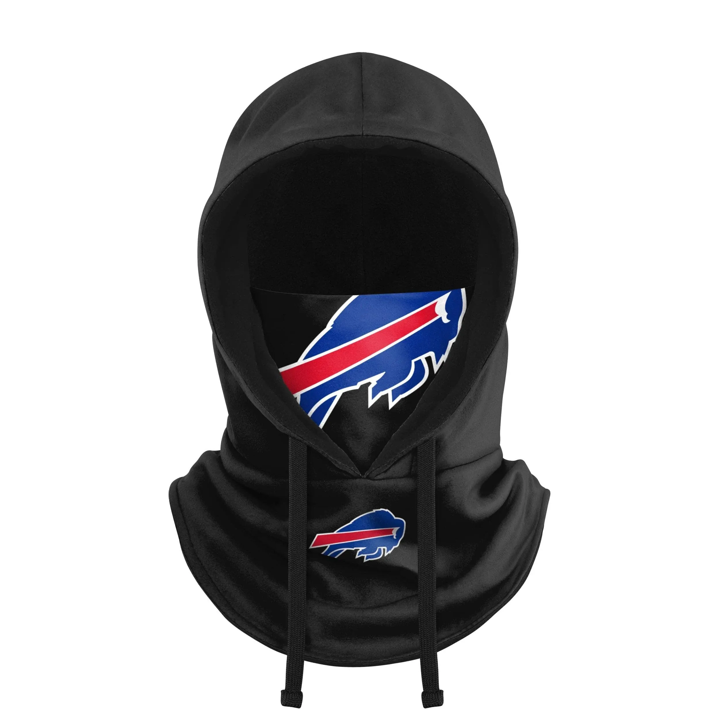 FOCO NFL Team Logo Black Drawstring Winter Cap Hooded Gaiter Balaclava Face Cover