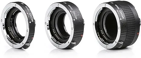 Movo MT-S68 AF Chrome Macro Extension Tube Set for Sony Alpha DSLR Camera