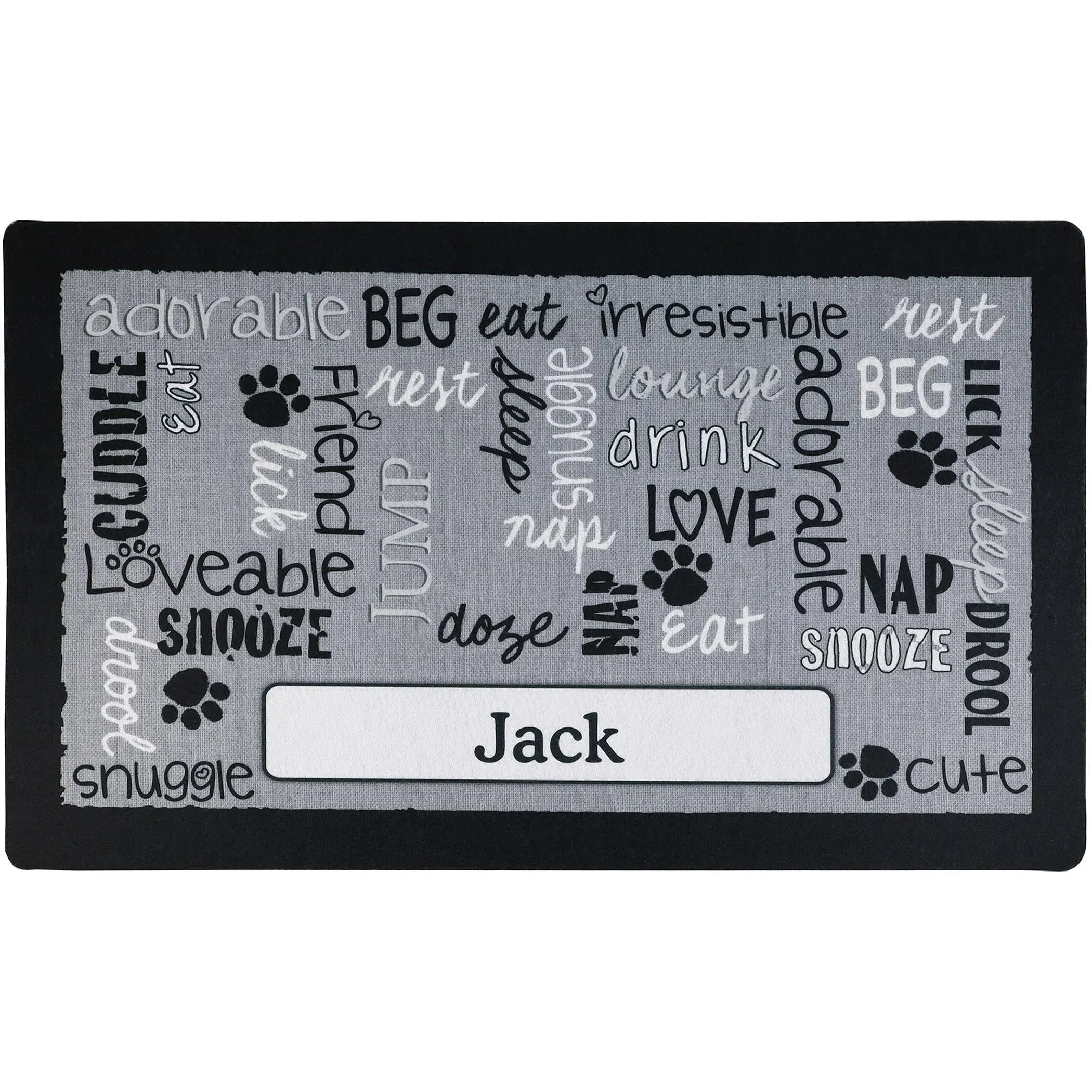 Personalized Pet Bowl Placemat, Custom Dog & Cat Feeding Mat - Absorbent ...