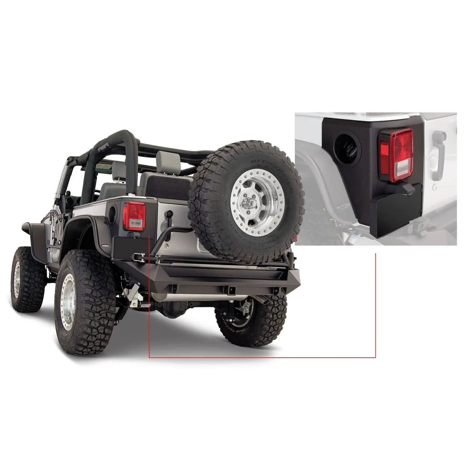 Bushwacker Jeep Wrangler Trail Armor Rear Corners - 14009