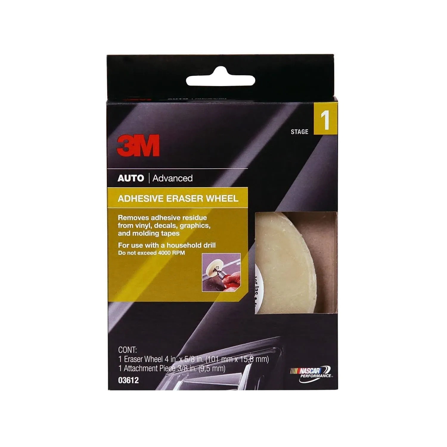 3M 03612 4" x 5/8" Adhesive Eraser Wheel