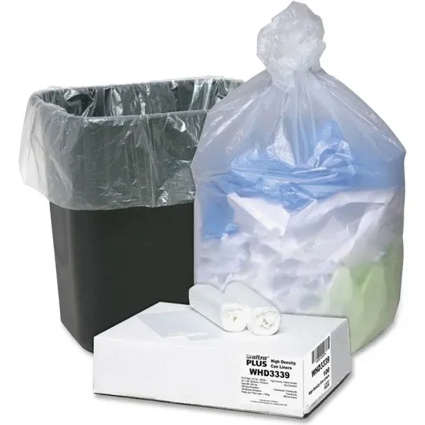 Bags; Hi-Density; 31-33Gal, Can Liners, 33"x40", 100/CT