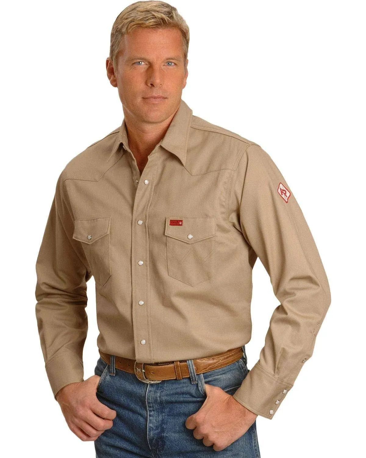 Wrangler Men&#039;s FR Long Sleeve Snap Western Work Shirt - FR12140