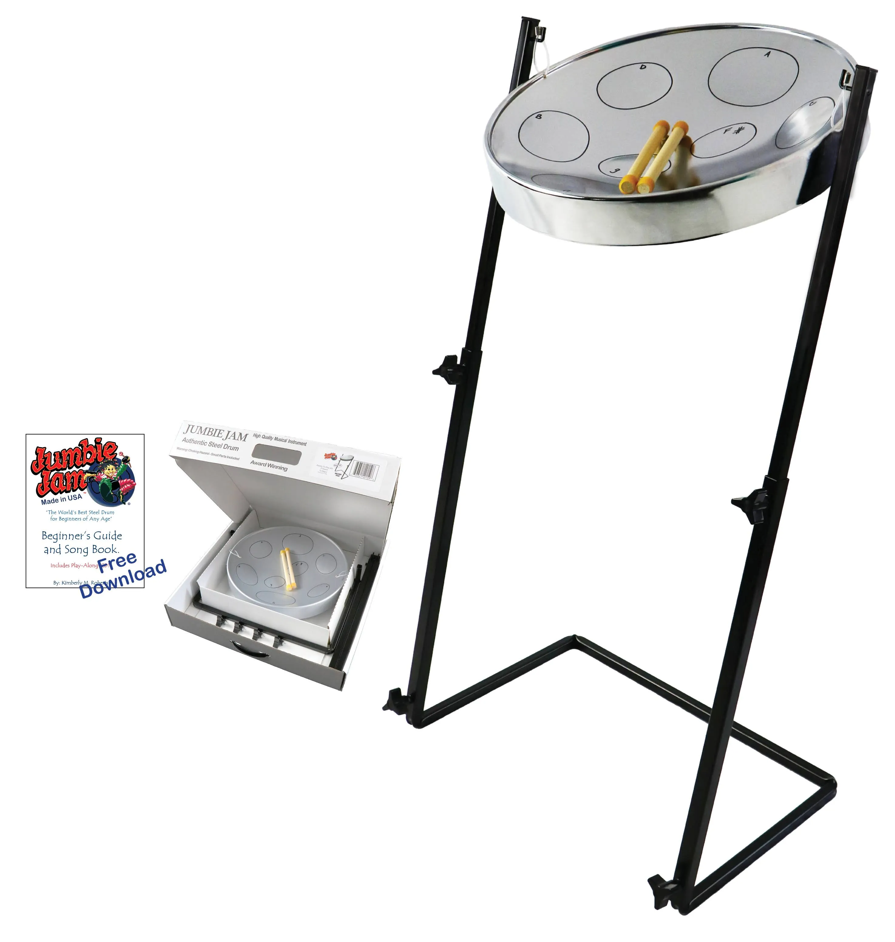 Panyard Jumbie Jam Steel Drum Ready-to-Play Kit with Metal Z-Floor Sta