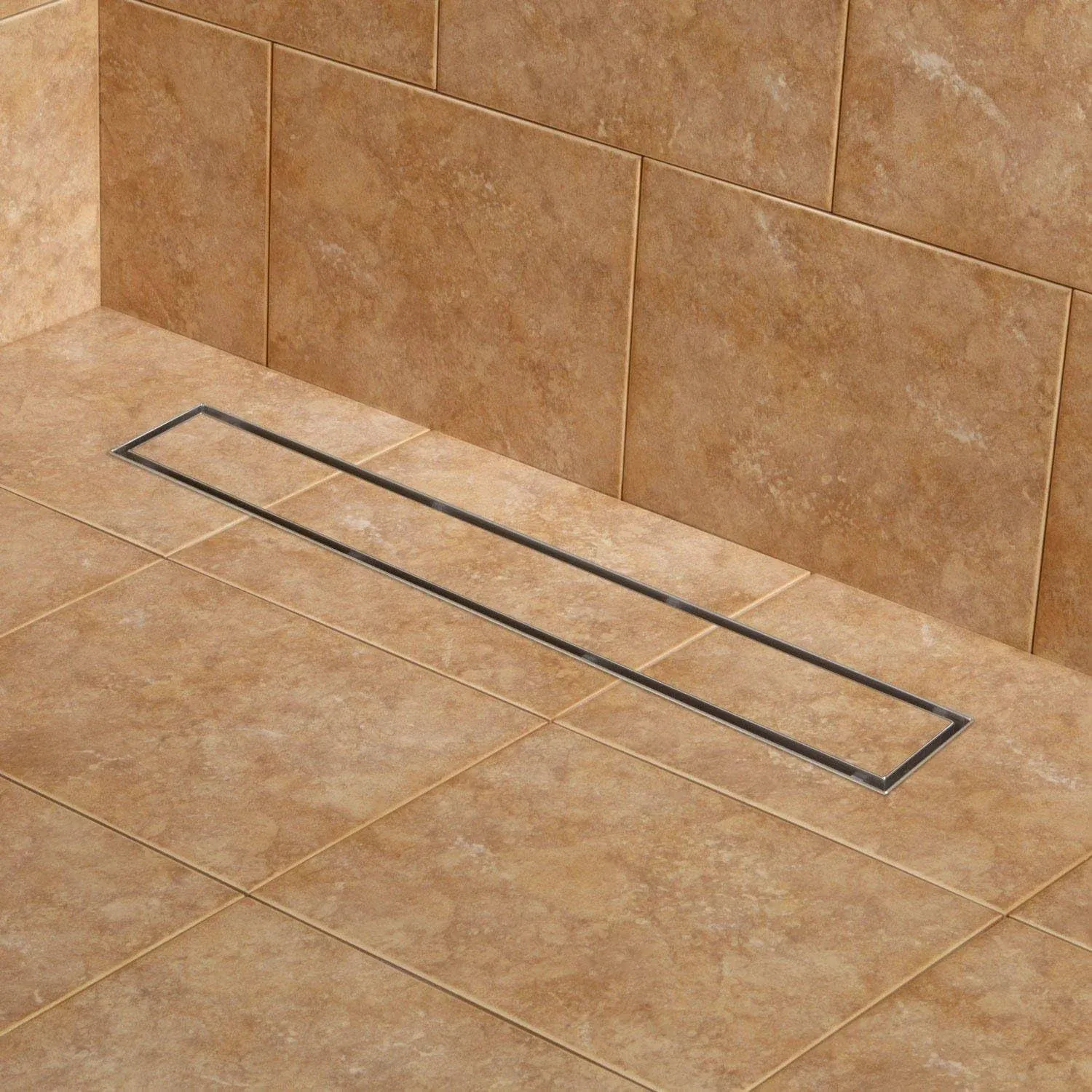 Signature Hardware Cohen Tile Insert Linear Shower Drain with Flange