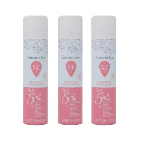 Summer's Eve Sheer Floral Daily Refreshing Feminine Spray, 2 oz, 3 Pack