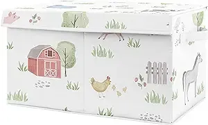 Sweet Jojo Designs Farm Animals Boy or Girl Small Fabric Toy Bin Storage Box Che