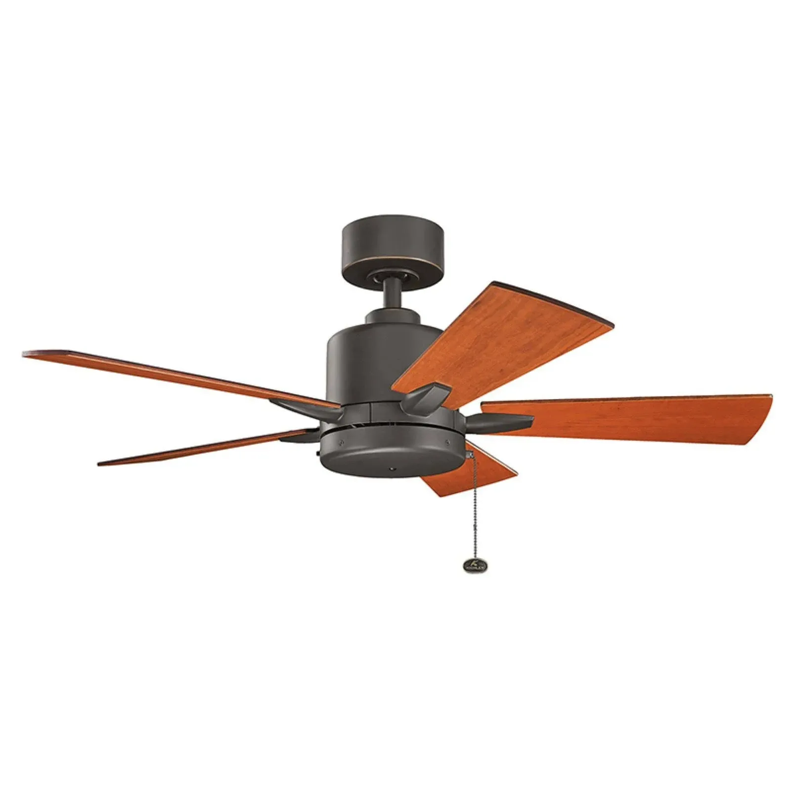 KICHLER 330241OZ Protruding Mount, 5 Walnut Blades Ceiling fan, Bronze/Dark