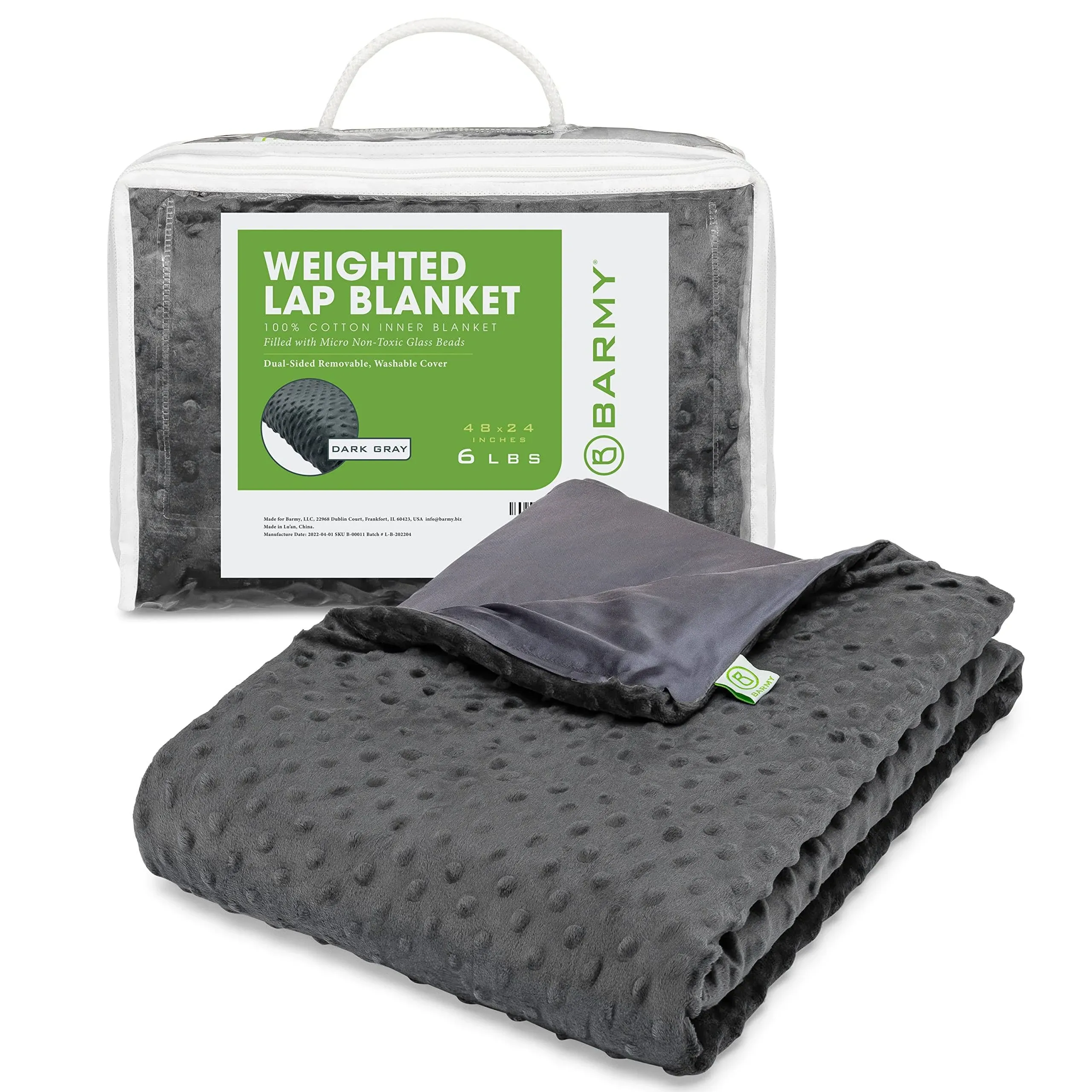 Weighted Lap Blanket (48&#034;X24&#034;, 6Lbs) Weighted Lap Pad with Removable Cover for A