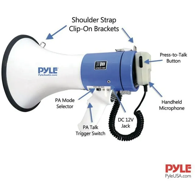 Pyle PMP50 Professional Piezo Dynamic Megaphone, 50 W