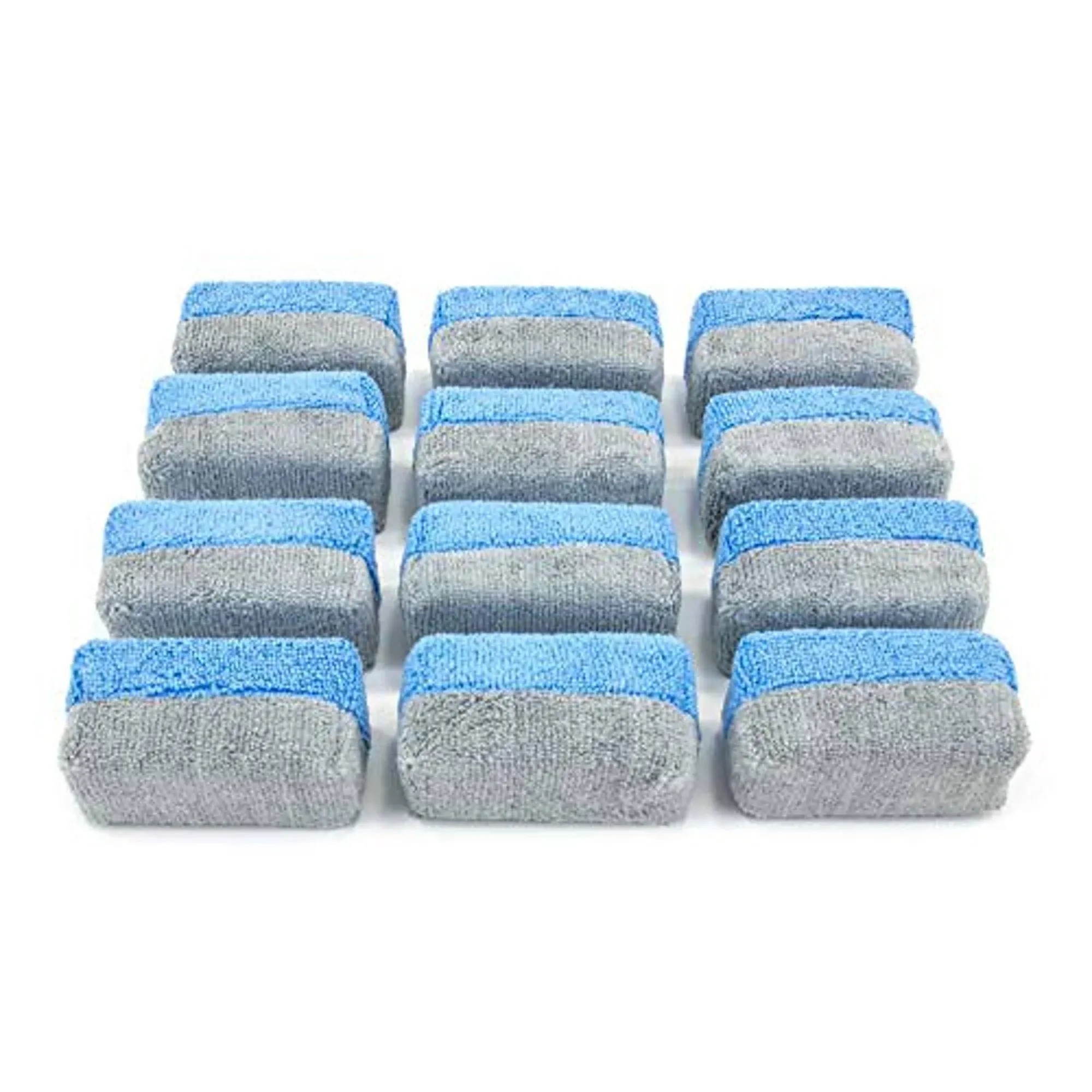 Mini [Saver Applicator Terry] Microfiber Coating Applicator Sponge with Plastic Barrier  - 12 pack