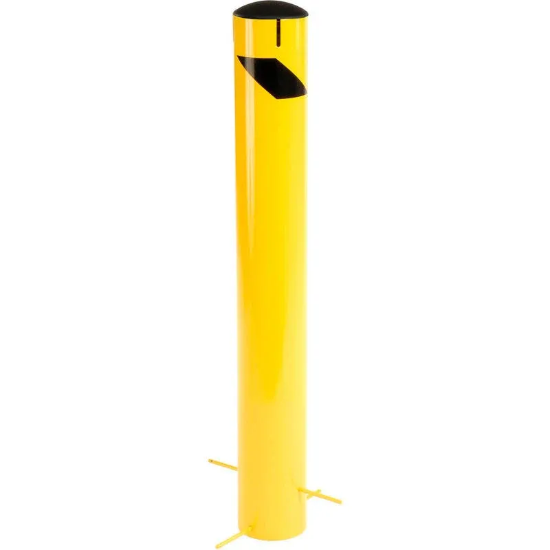 Global Industrial 42" x 5-1/2", Steel Bollard with Removable Plastic Cap & Chain ...