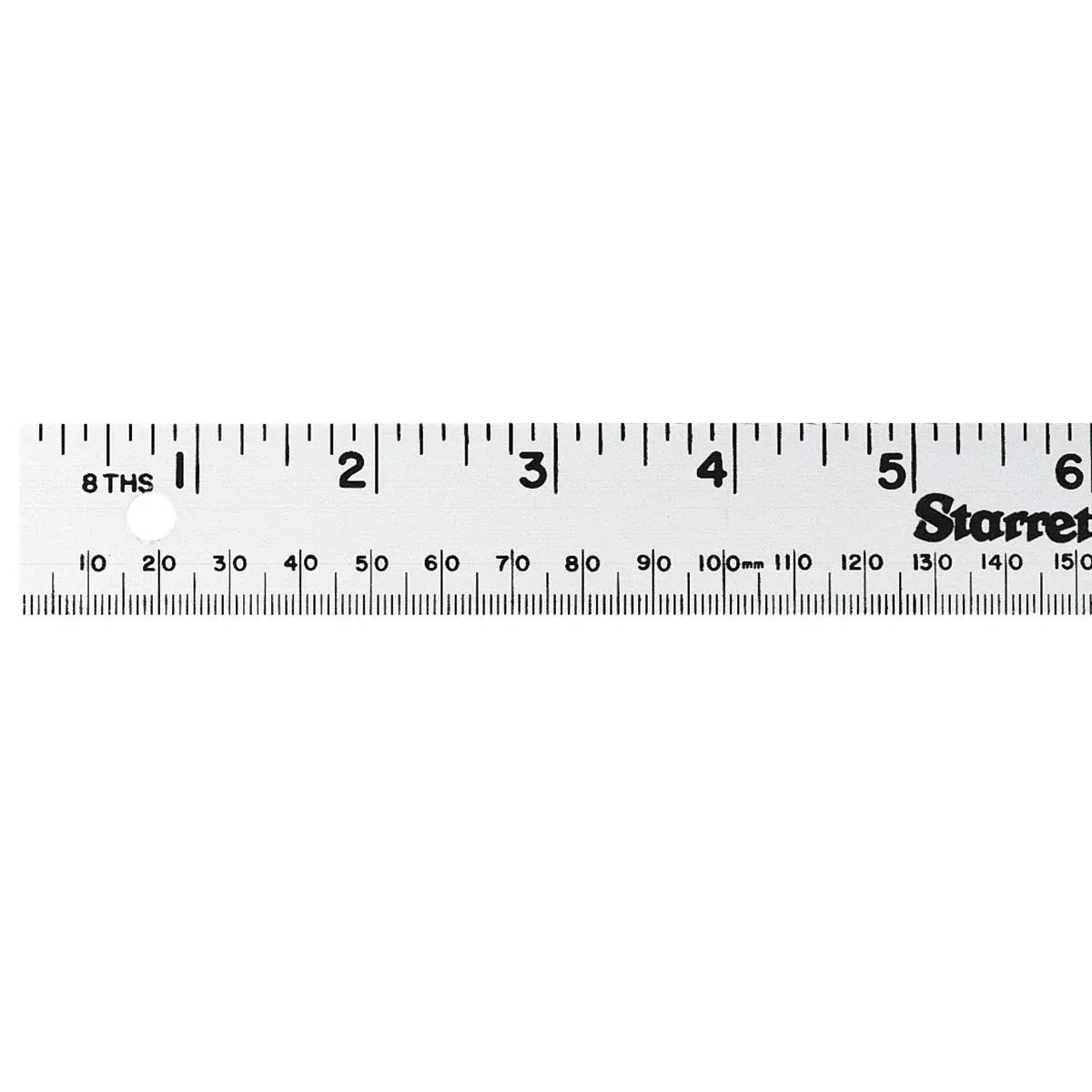 Starrett Aluminum Meter Stick Metric/English - 39.37" Blade Length, 1-1/8" Blade Width, 0.075" Thickness 1mm, 1/8" Graduations - MS-2