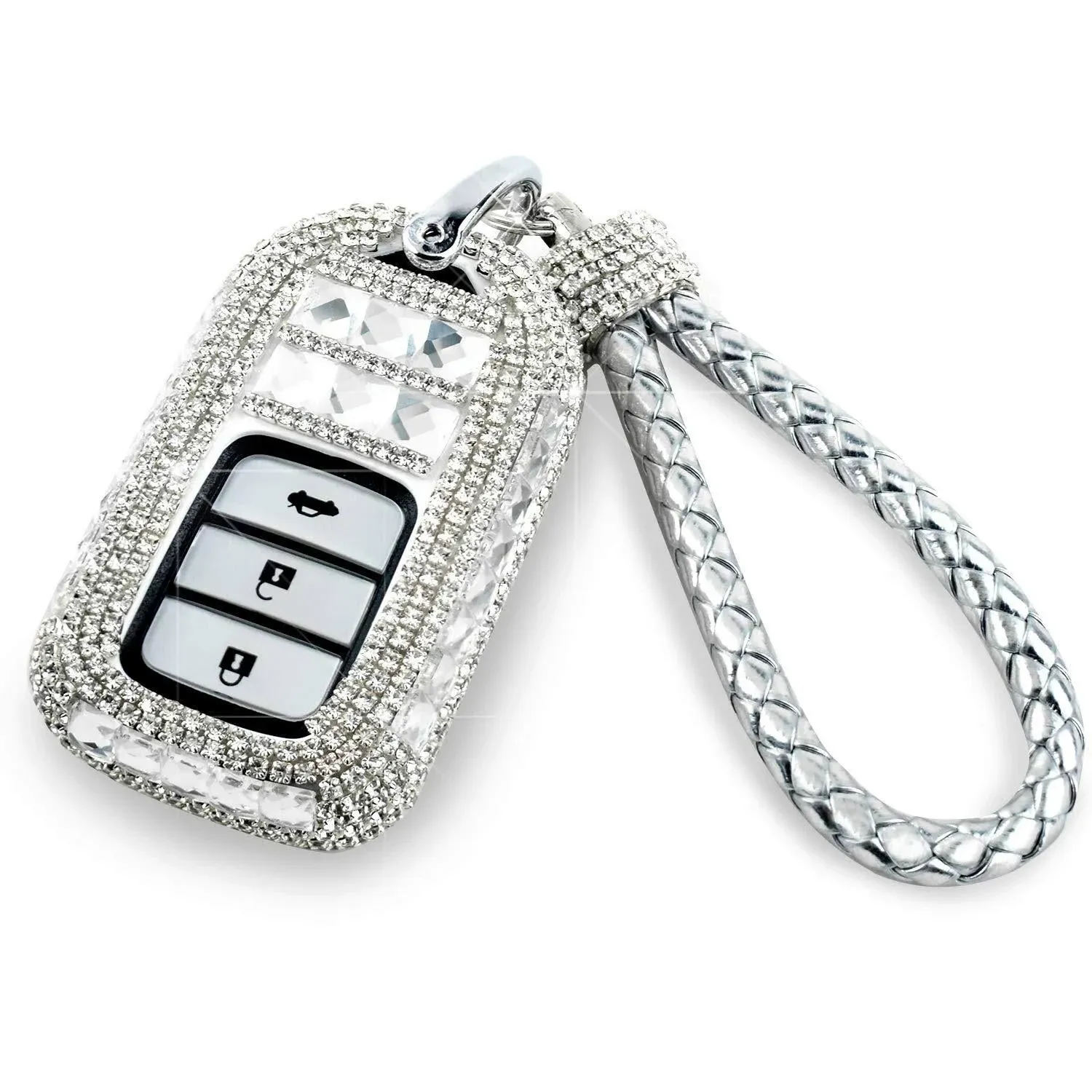 PGONE Car Key Shell Fob Key Cover with Bling Rhinestones for Honda Civic Accord ...