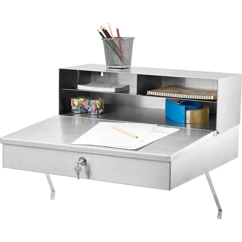 Wall Mounted Receiving Desk, Stainless Steel, 24Wx22Dx12H