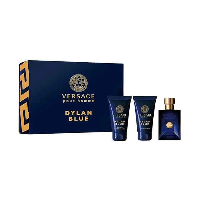 Versace Pour Homme Dylan Blue Gift Set by Versace, 1.7 oz Eau De Toilette Spray + 1.7 oz After Shave Balm + 1.7 oz Shower Gel