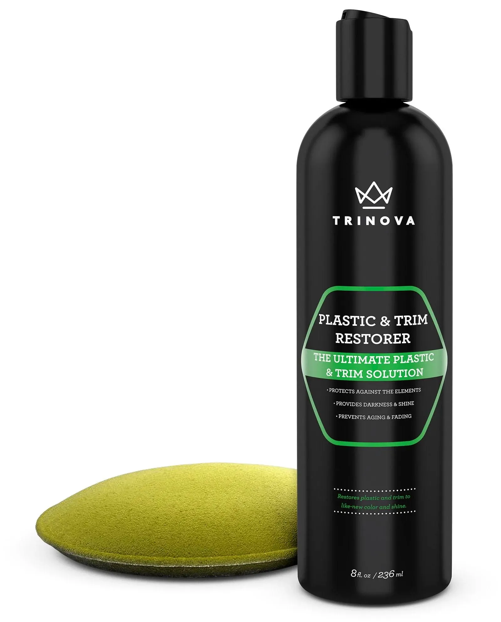 TriNova Plastic & Trim Restorer - Shines & Darkens Worn Out Plastic V