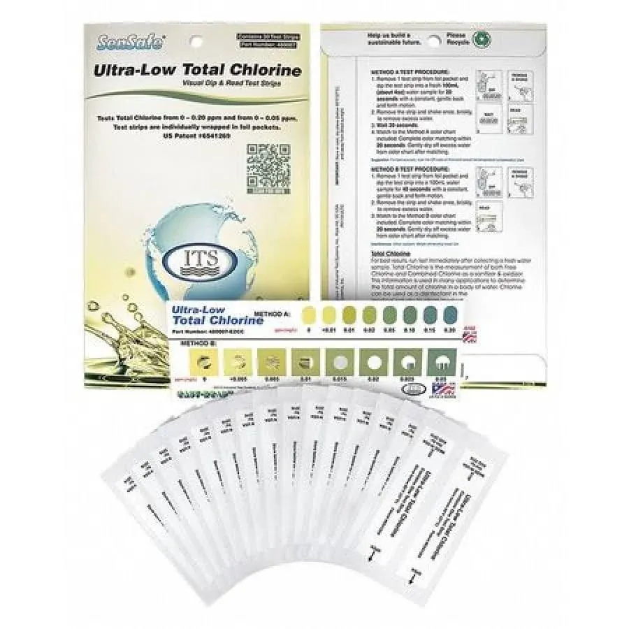 Test Strip, Ultra-Low Total Chlorine, PK30