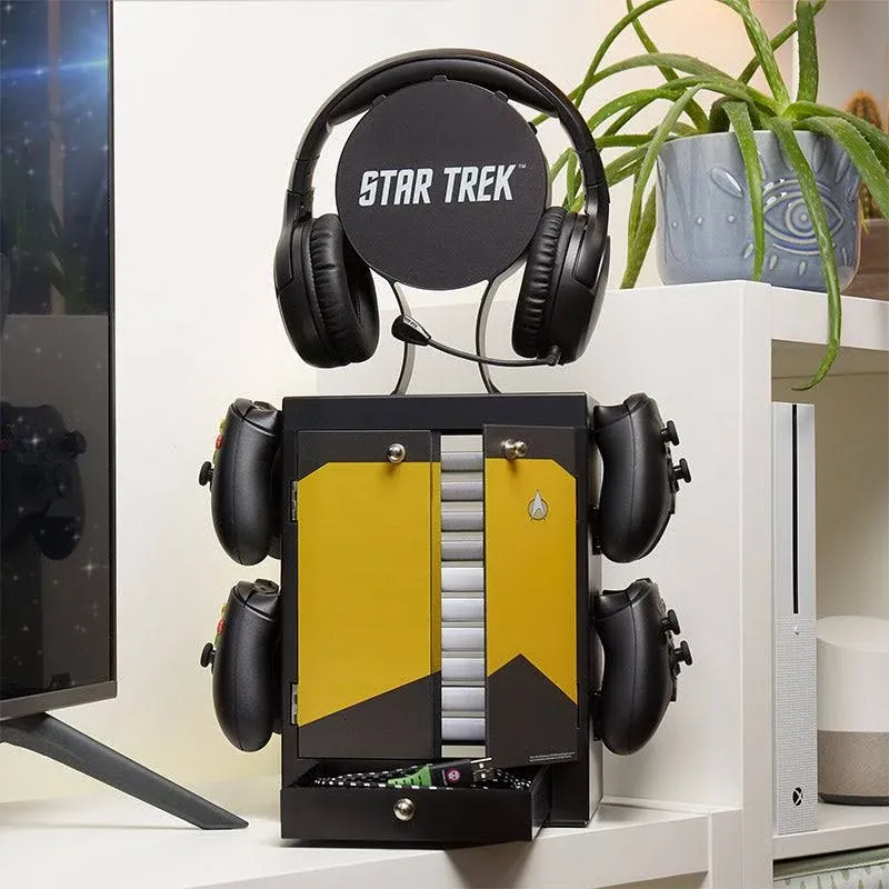 Numskull Star Trek Yellow Gaming Locker, Controller Holder, Headset Stand for PS5, Xbox Series X S, Nintendo Switch - Official Star Trek Merchandise