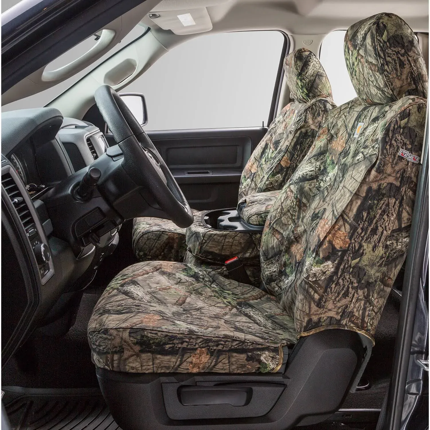 Covercraft Mossy Oak Camo Carhartt SeatSaver Custom Seat Covers | SSC2517CAMB | 1st Row Bucket Seats | Fits Select Chevrolet Silverado/GMC Sierra Models, Break-Up Country